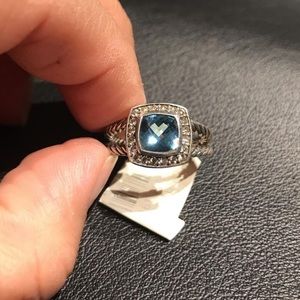 David yurman blue topaz sterling silver sz 7 ring